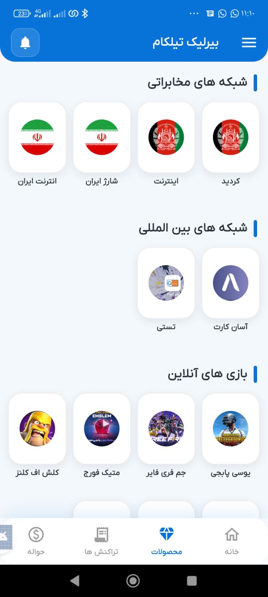 پنل کاربری